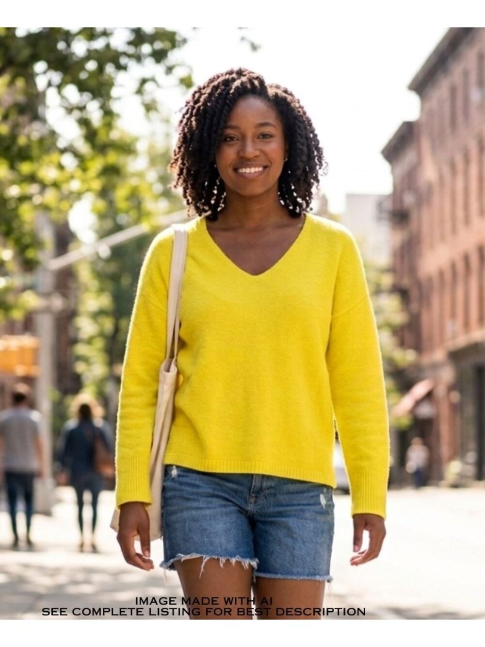 NWT 2016 Gap Neon Yellow V Neck Sweater S Wool Alpaca Lightweight Stretch